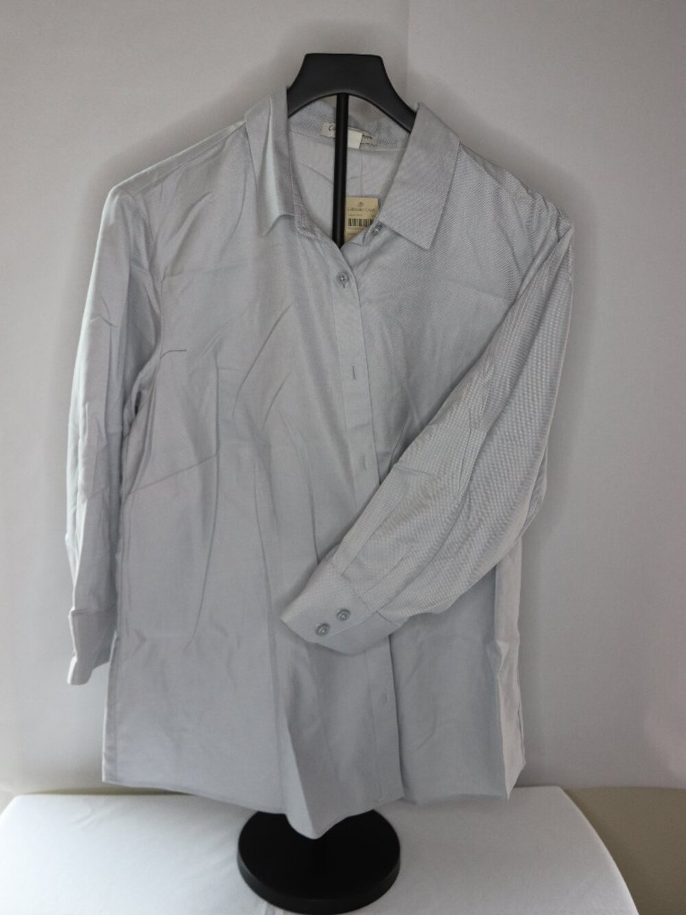 NWT Women's Coldwater Creek Light Gray 3/4 Sleeve Blouse Sz XL